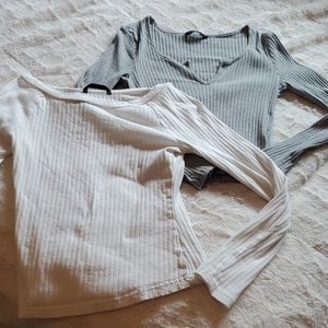 2 SHEIN basic long sleeve shirts